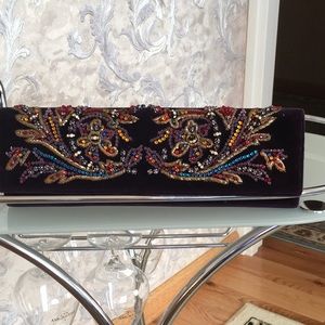 Roberto Cavalli new velvet embroidery clutch